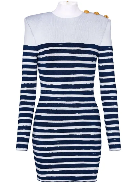 Balmain vestido corto con estampado a rayas