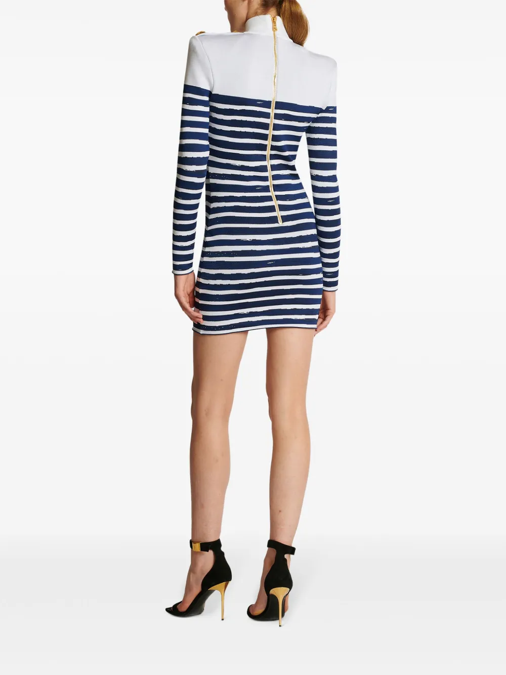 Balmain Gestreepte mini-jurk Wit