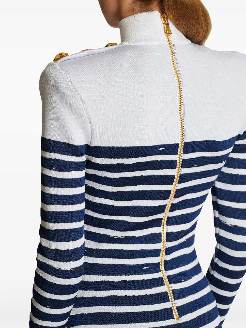 Balmain Gestreepte mini-jurk Wit