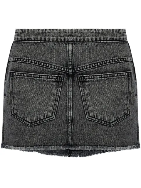 The Mannei logo-patch denim skirt