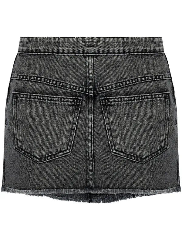 The Mannei logo-patch Denim Skirt Grey FARFETCH AE