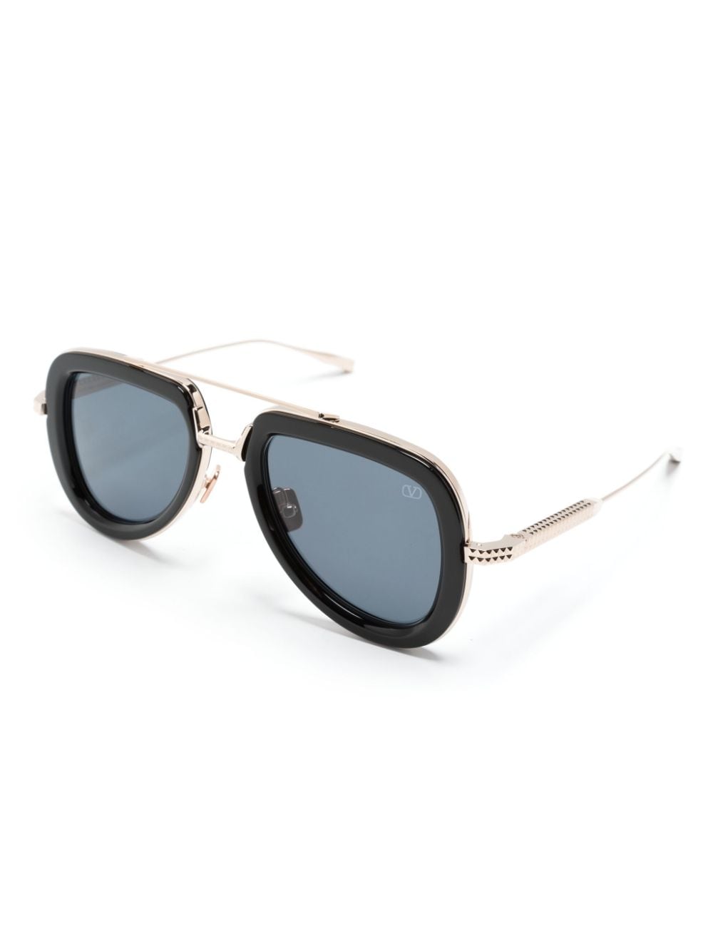 Shop Valentino V~lstory Pilot-frame Sunglasses In Black