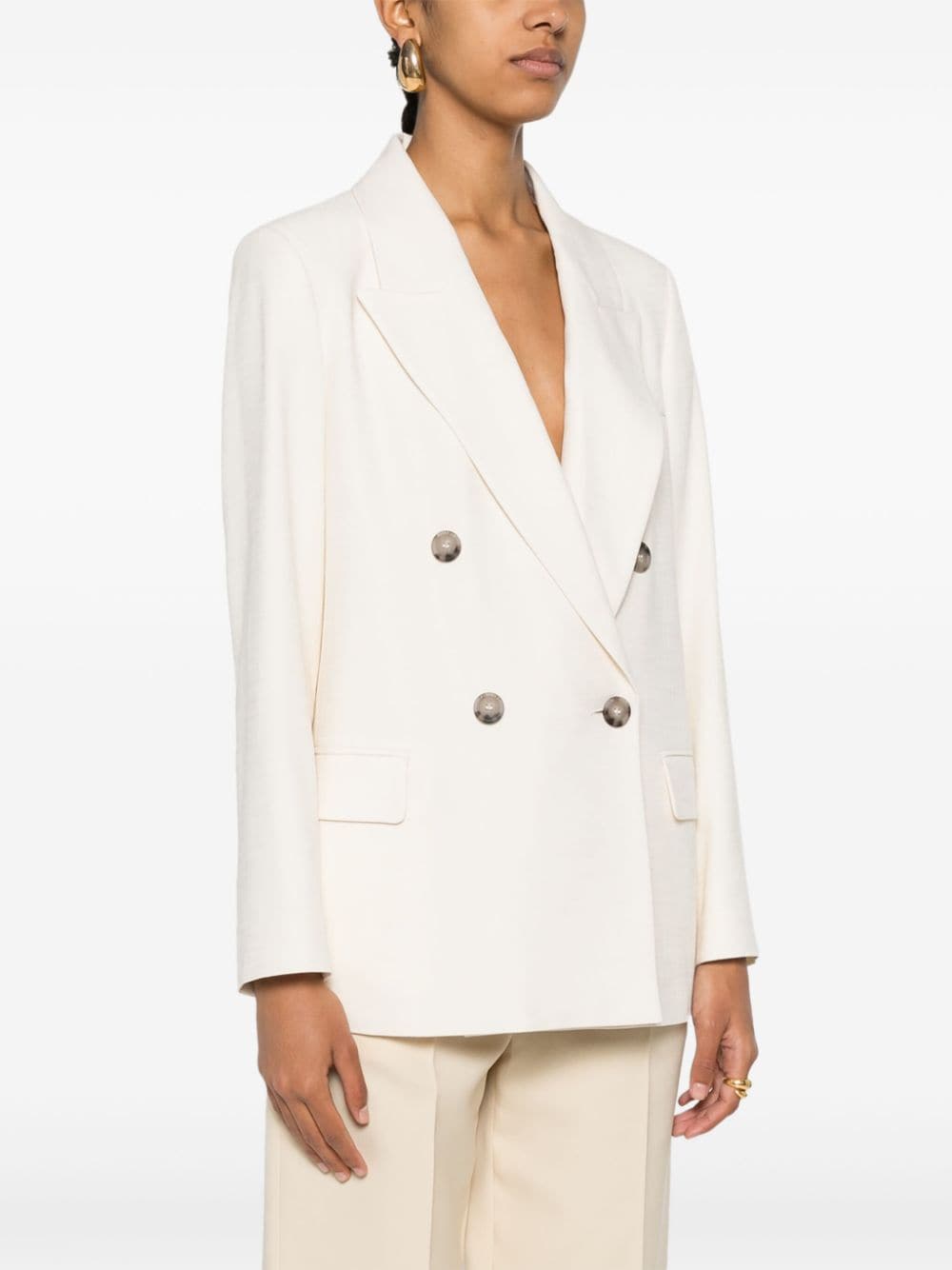 Peserico double-breasted blazer Beige