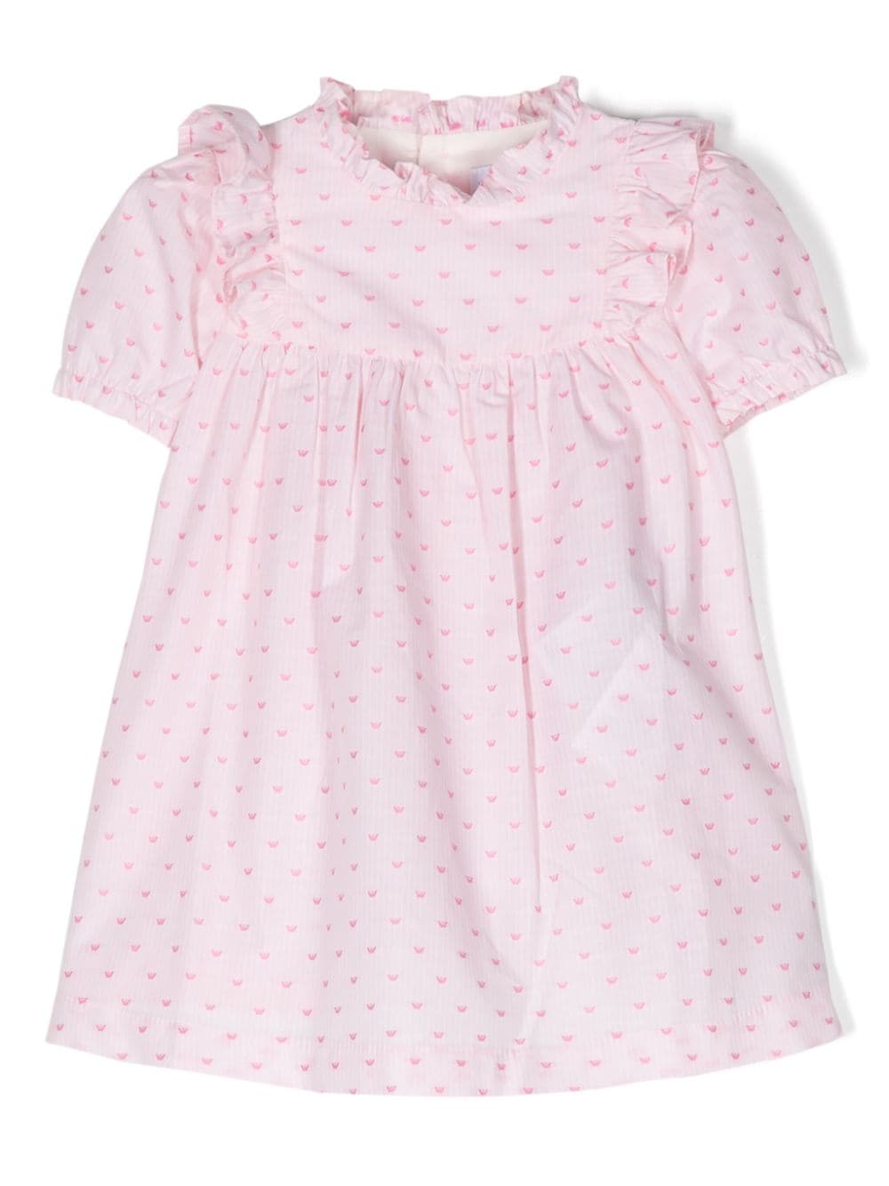 Emporio Armani Babies' Logo-jacquard Flared Dress In Pink