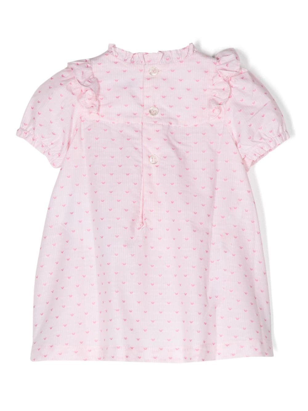 Shop Emporio Armani Logo-jacquard Flared Dress In Pink