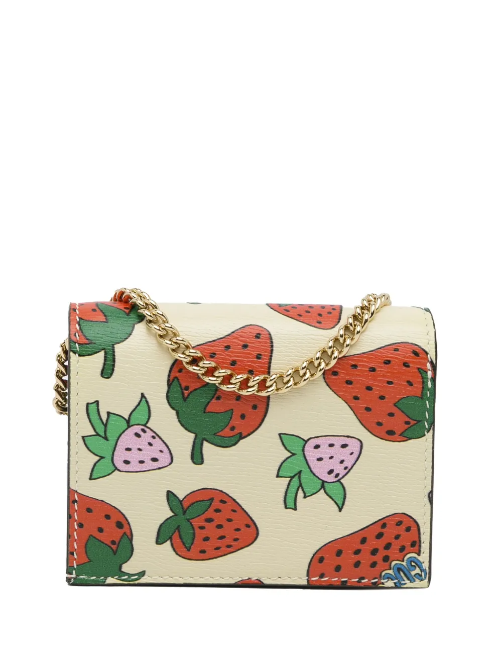 Gucci Pre-Owned 2016-2023 Zumi Strawberry Wallet On Chain baguette - Rood