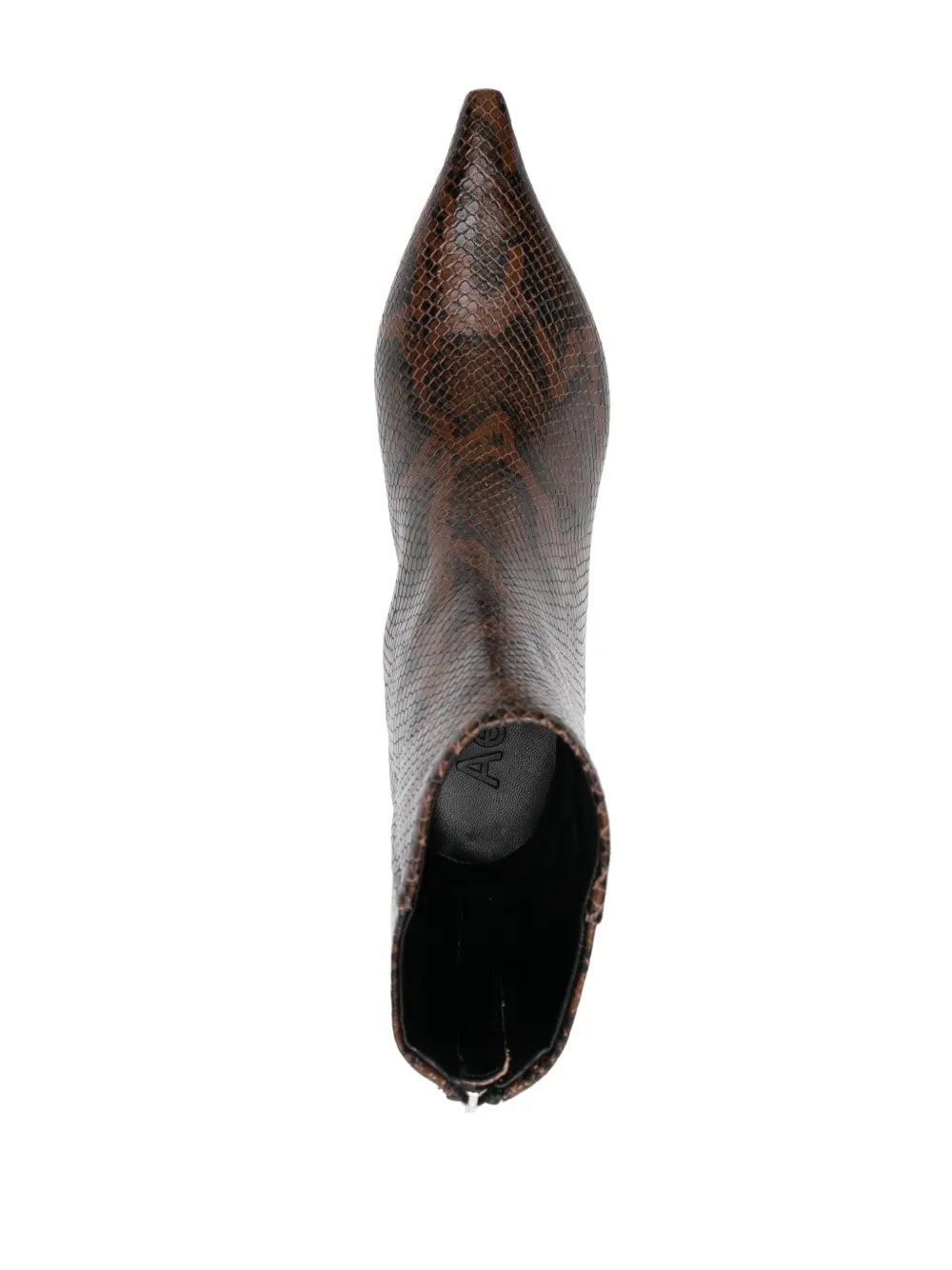 Aeyde 40mm snake-print boots Brown