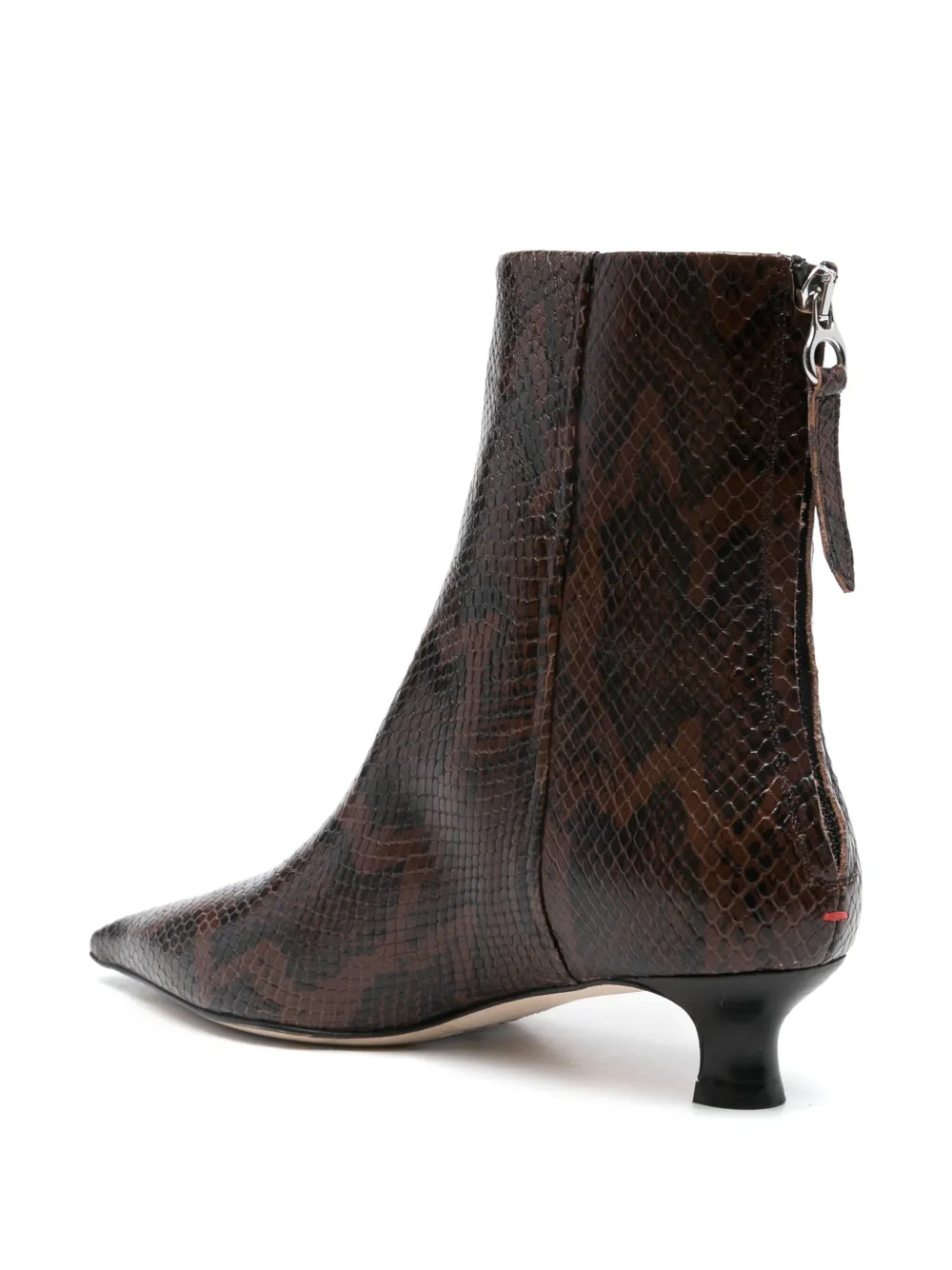 Aeyde 40mm snake-print boots Brown