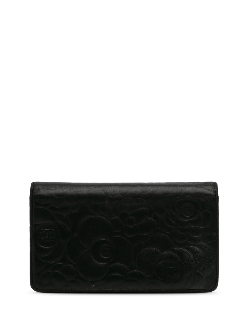 CHANEL Pre-Owned 2011 CC Camellia Bifold Wallet long wallets - Zwart
