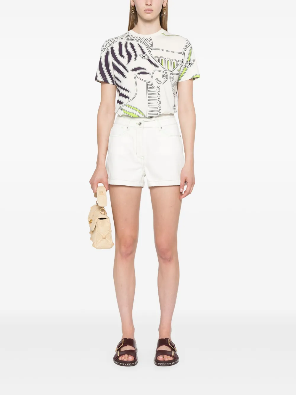 Sonia Rykiel High waist denim shorts - Wit