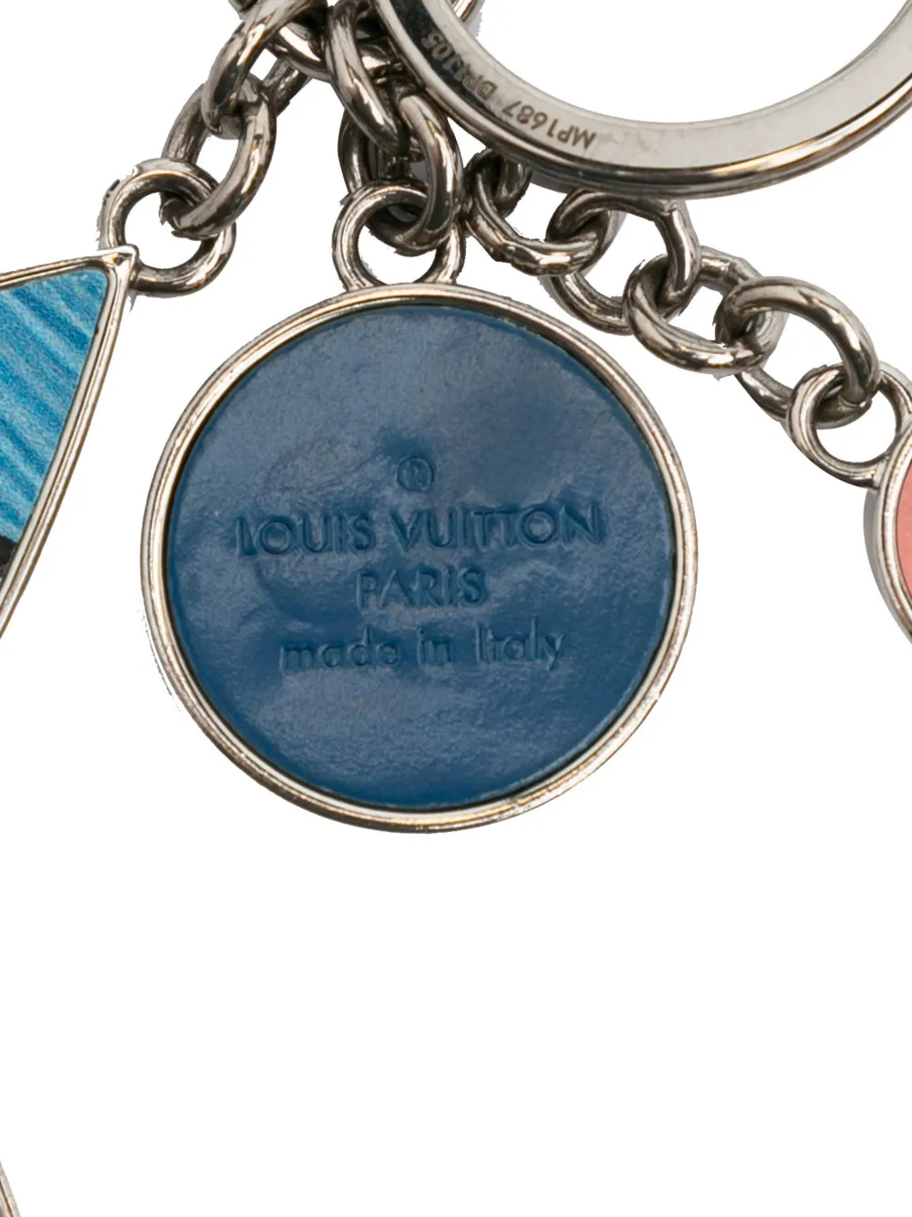 Louis Vuitton Pre-Owned 2015 Monogram Aqua Flower Bag Charm key chain - Zilver