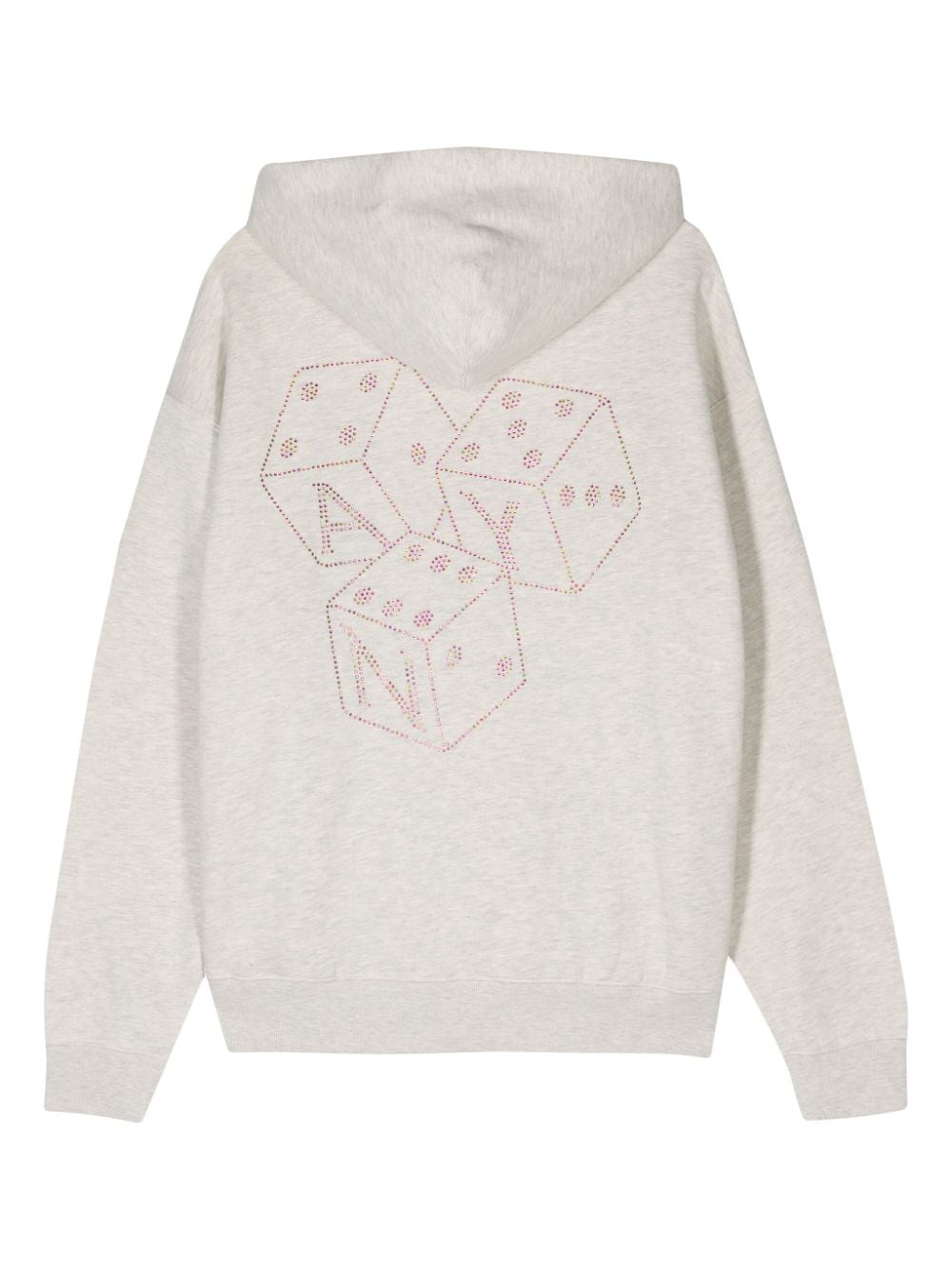 Shop Awake Ny Rhinestone-embellished Cotton Hoodie In Grey