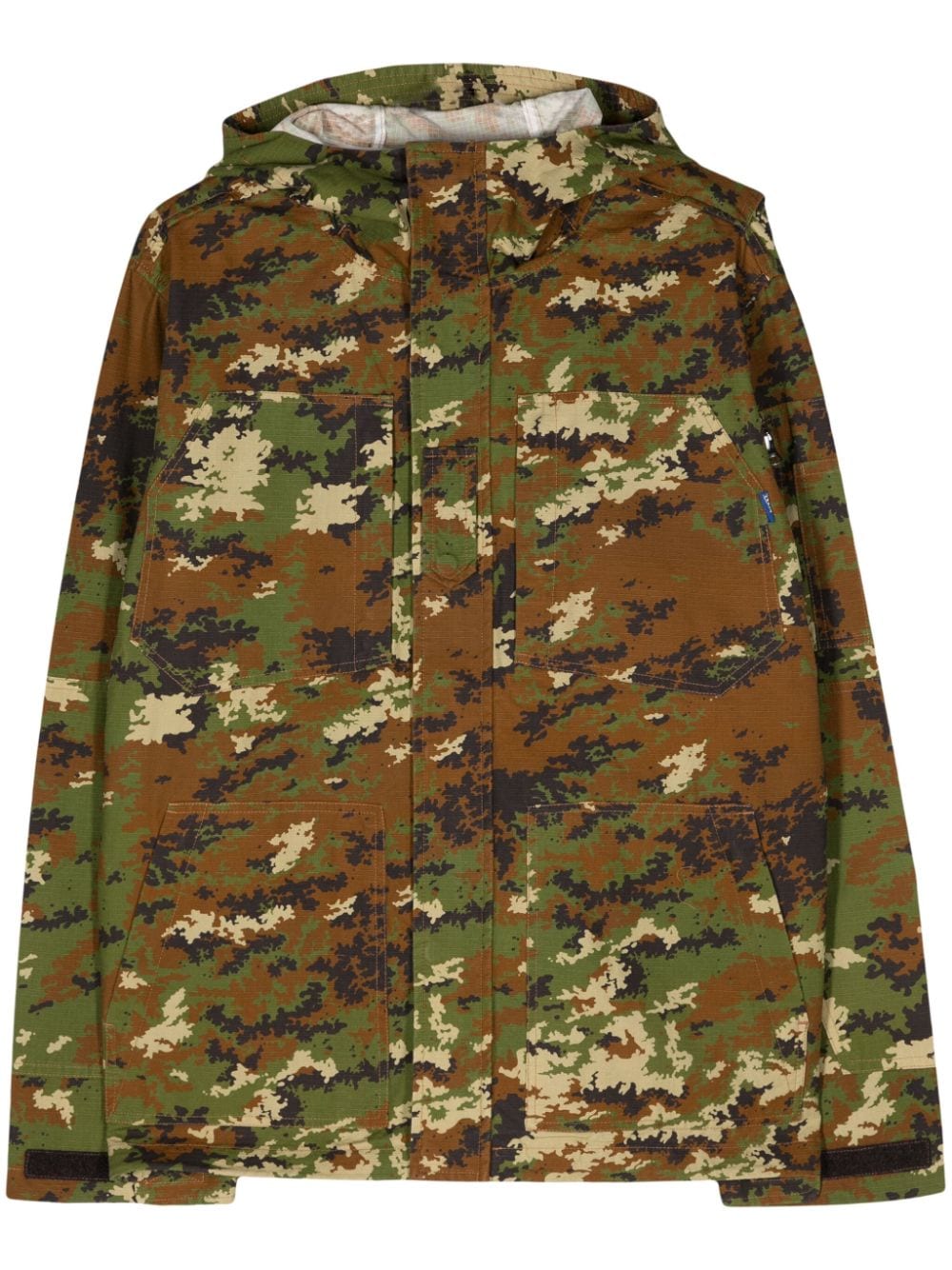 camouflage-pattern ripstop jacket