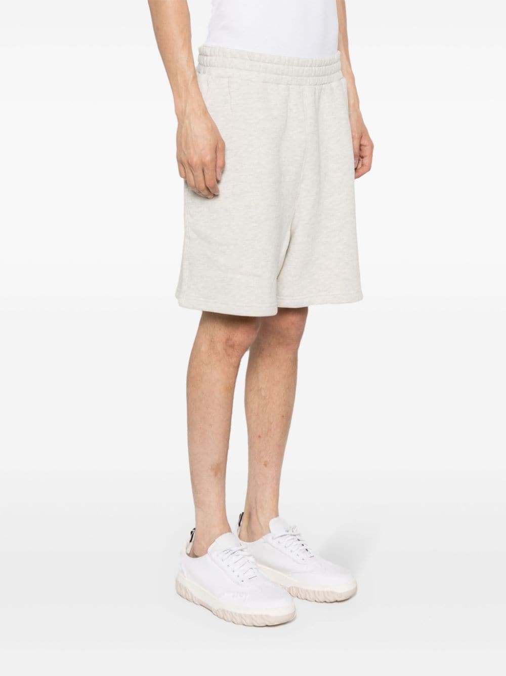 Shop Awake Ny Embroidered-logo Cotton Track Shorts In Grey