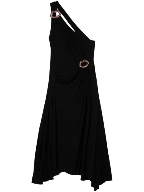 Sonia Rykiel lips-motif asymmetric midi dress