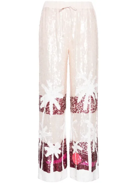 P.A.R.O.S.H. pantalones rectos bordados con lentejuelas