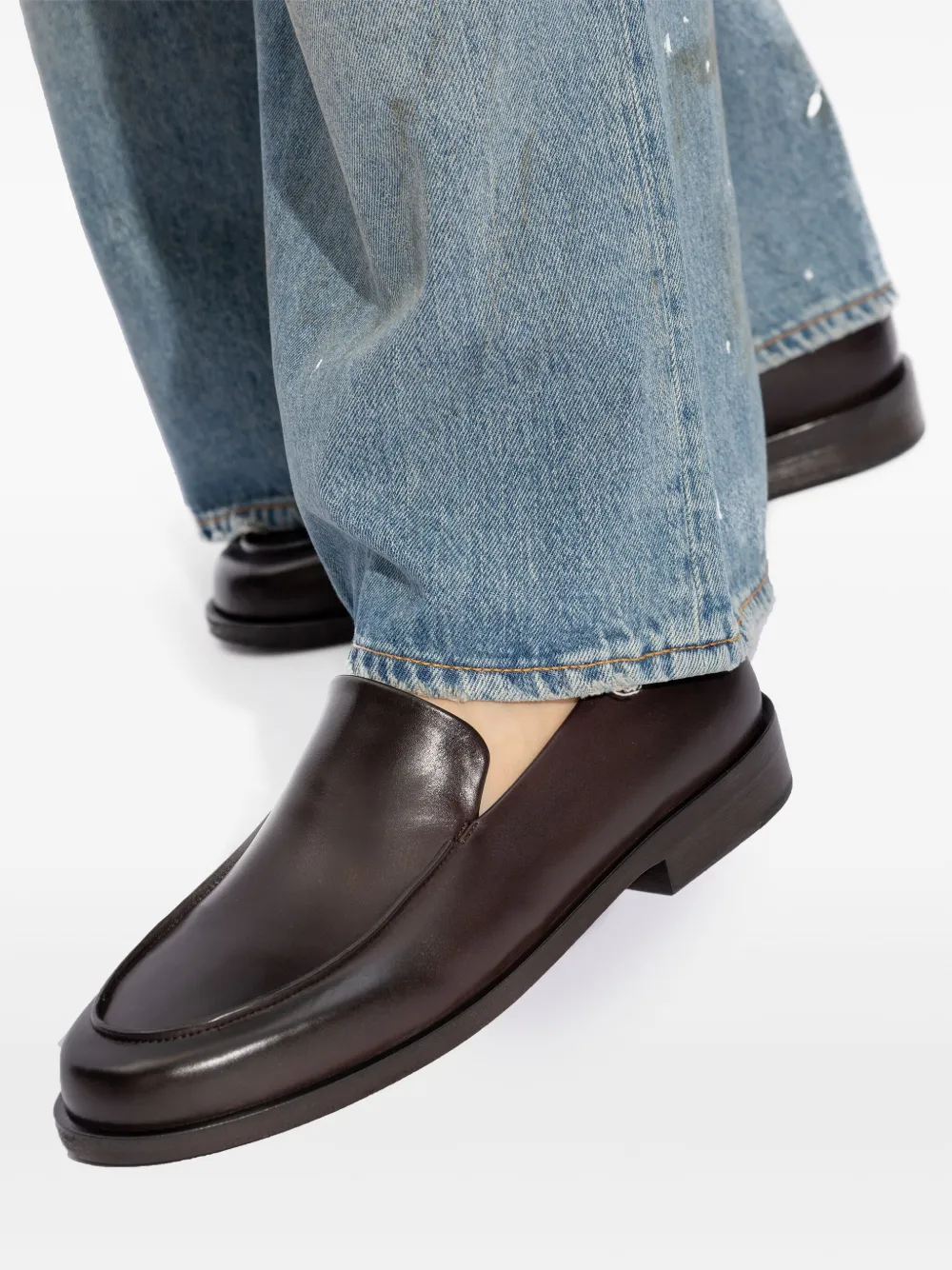 Marsèll Almond-toe Leather Loafers In Black