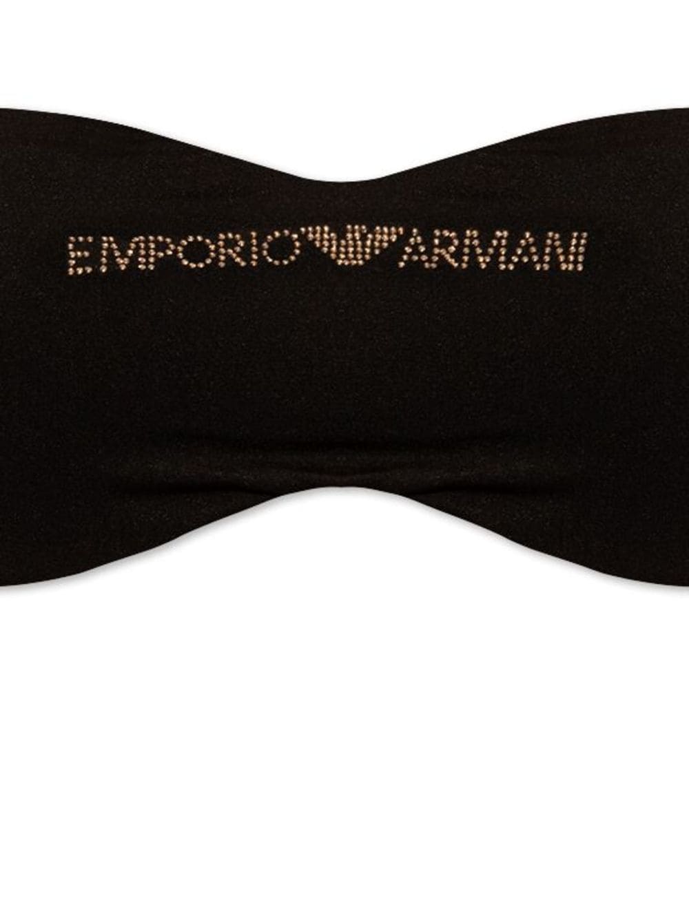 Shop Emporio Armani Logo-print Bandeau Bikini In Black