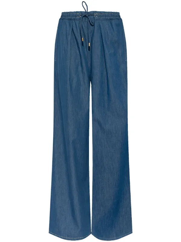 Emporio Armani high-rise wide-leg Trousers | Blue | FARFETCH