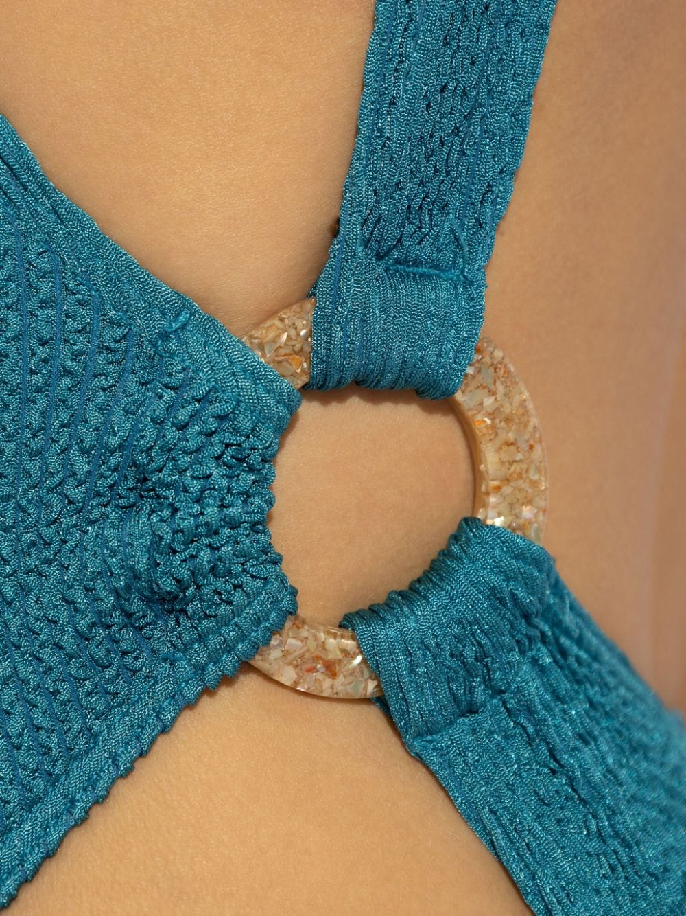 Shop Bondeye Ring Alicia Crinkled Swimsuit In Blue