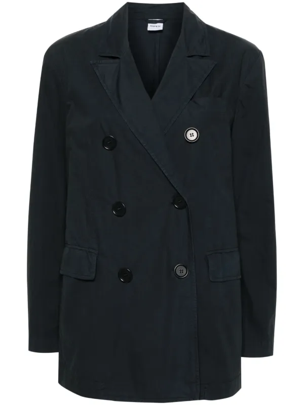 ASPESI Double-breasted Cotton Blazer in Blue