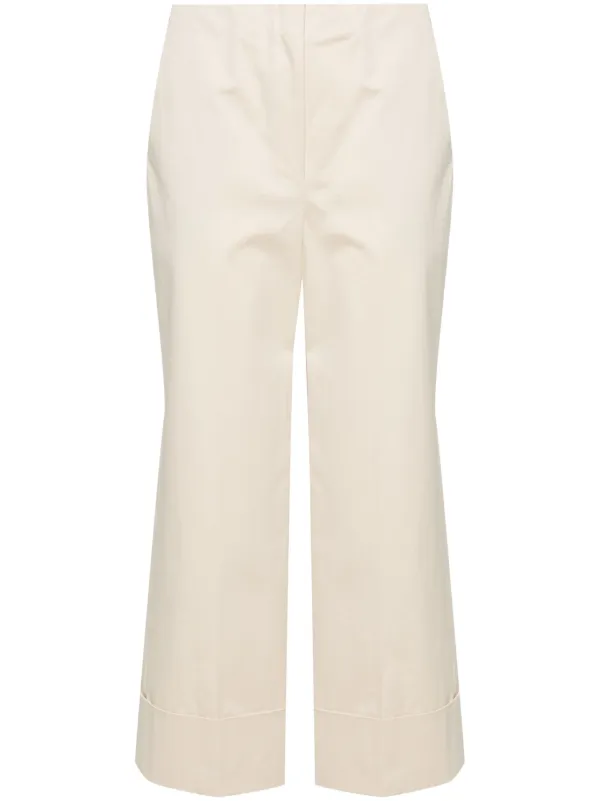 Theory Mid-rise Cropped Trousers in Neutrals