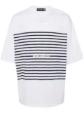 Mastermind Japan stripe-print cotton T-shirt - White