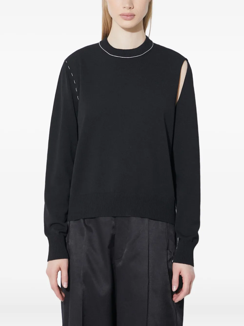 MM6 Maison Margiela カットアウト セーター - ブラック MM6 Maison Margiela カットアウト セーター - ブラック