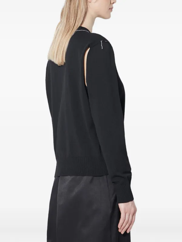 MM6 Martin Margiela 2way カットオフ スウェット MM6 Maison Margiela cut-out Sweater | Black | FARFETCH