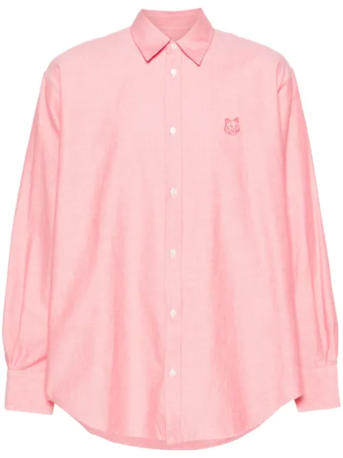 Chemise en coton à logo brodé - Maison Kitsuné - Modalova