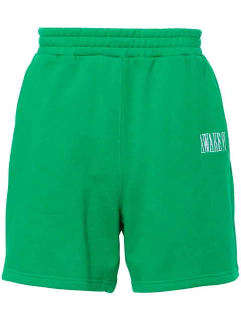 Awake NY logo-patch track shorts