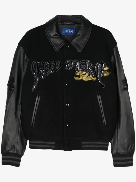 Awake NY dragon-embroidery bomber jacket