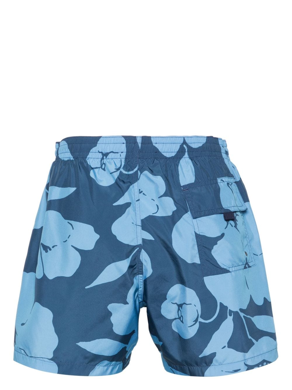 Shop Canali Floral-print Swim Shorts In Blau