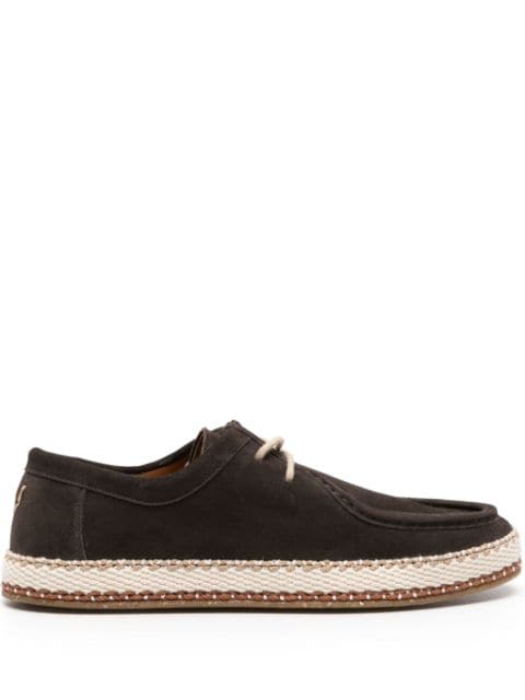 Canali woven-sole suede boat shoes