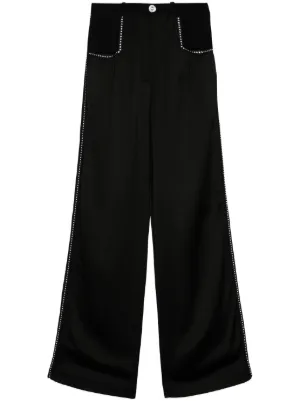 Sacai ベルテッド ワイドパンツ | ブラック | FARFETCH JP