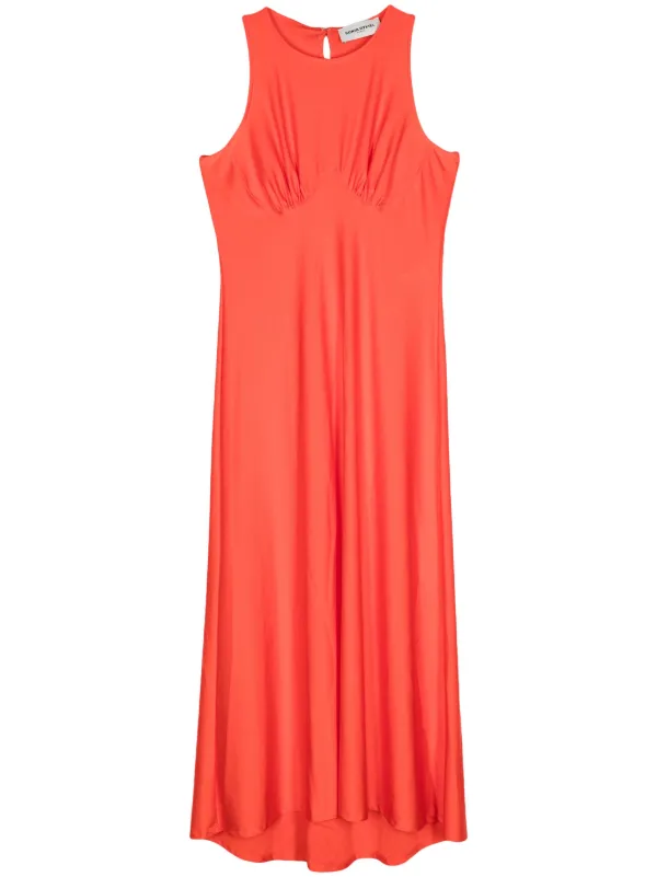 Sonia Rykiel Paris Bustier-detail A-line Midi Dress - Orange