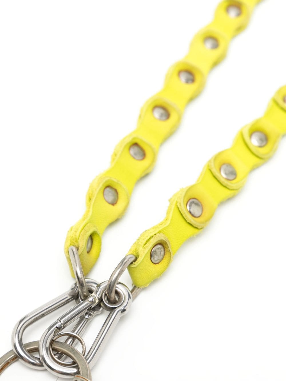 Shop Guidi Leather Keychain In Yellow