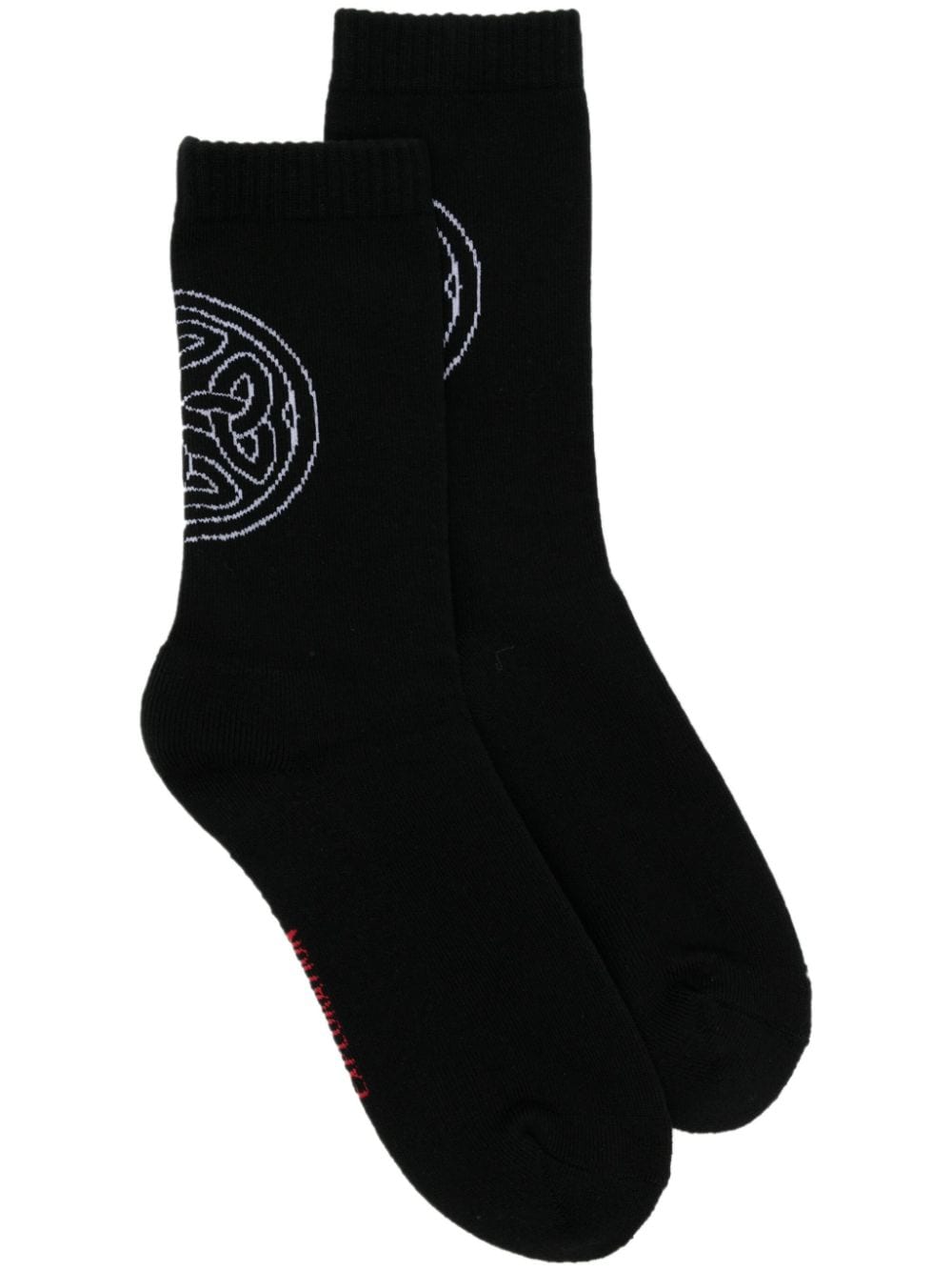 Children Of The Discordance Intarsia-knit Two-tone Socks In Black