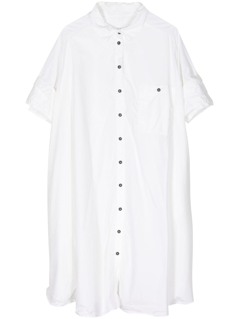 Rundholz Poplin Midi Dress In White