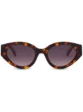 Moschino Eyewear logo-lettering cat-eye sunglasses - Brown