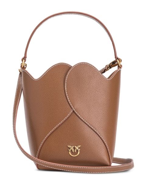 PINKO logo-plaque leather bucket bag