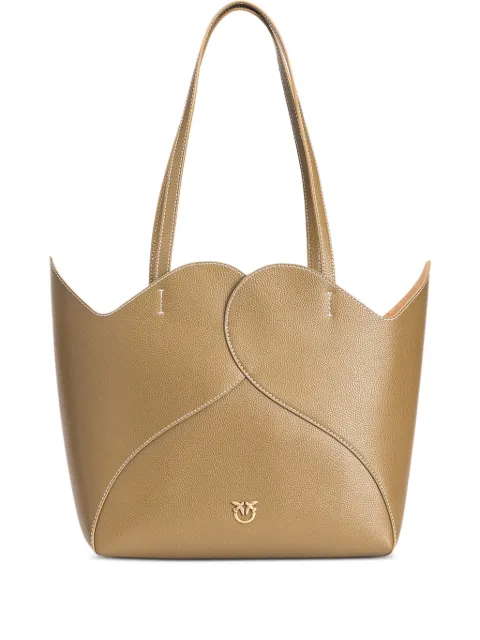 PINKO Heart grainy leather tote bag