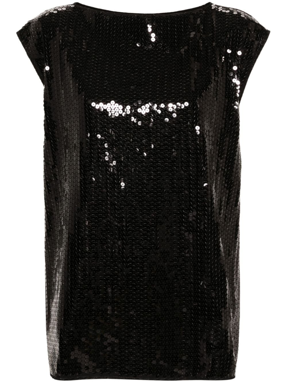 Junya Watanabe Top smanicato con paillettes - Nero