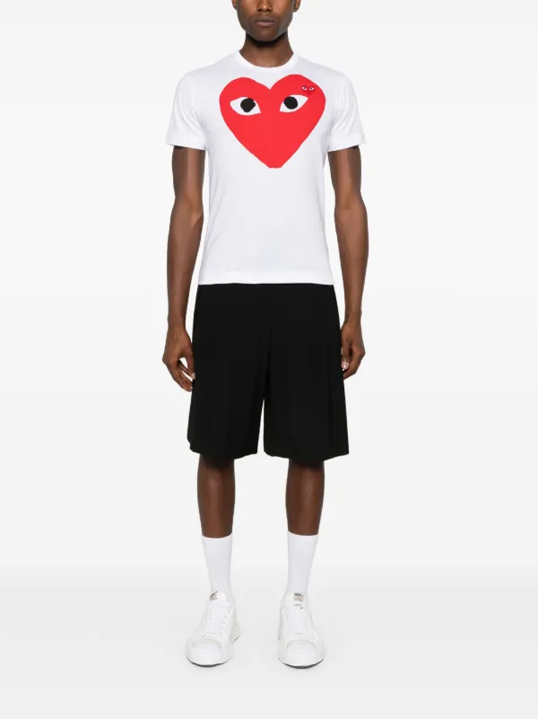 Comme Des Garçons Play heart-print Cotton T-shirt | White