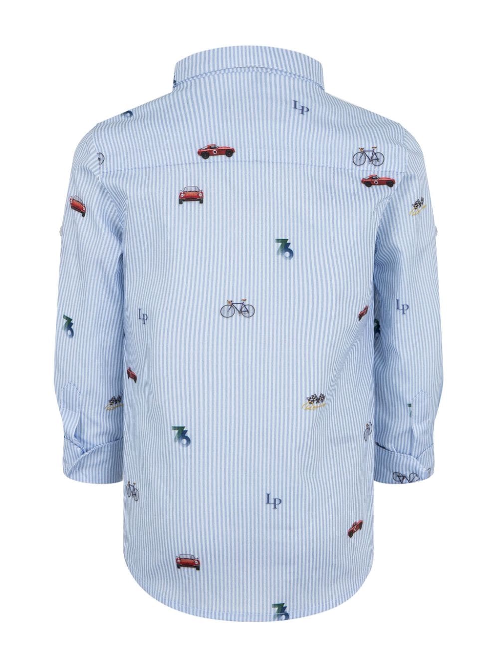 Shop Lapin House Vehicle-print Cotton Shirt In Blue