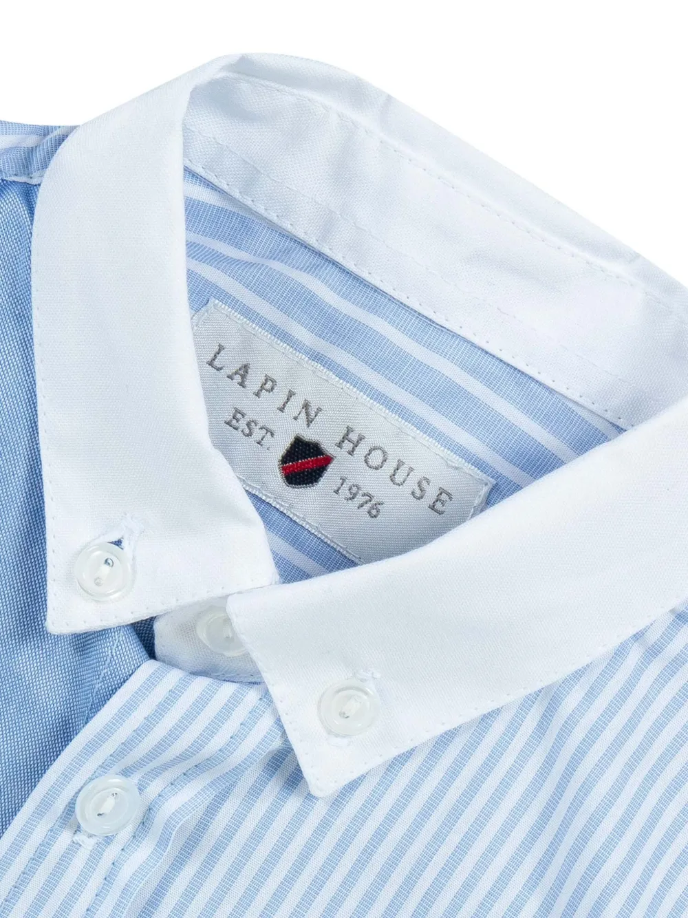 Lapin House Katoenen shirt met gestreept vlak Blauw