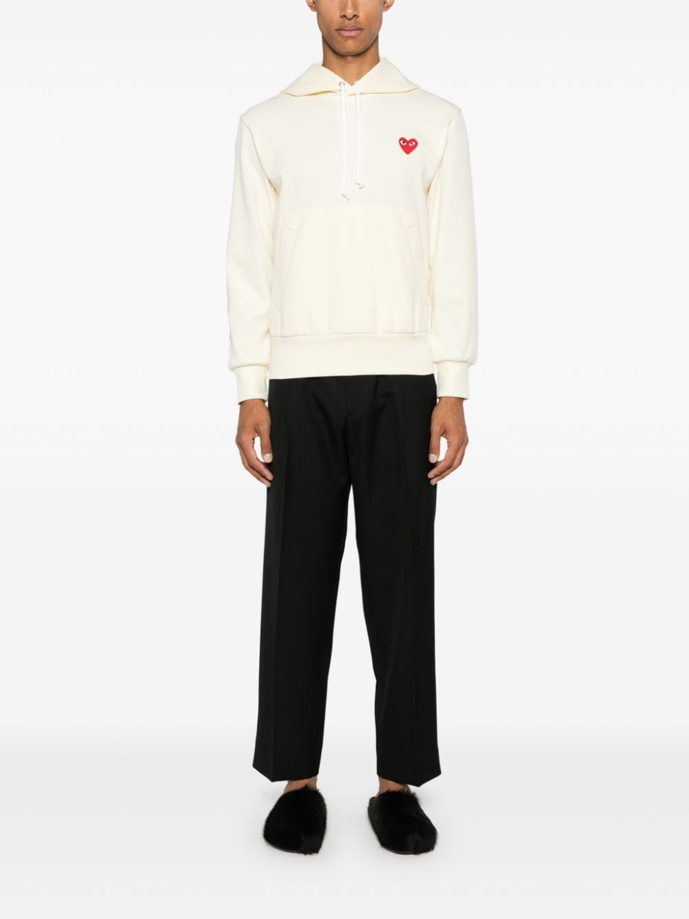 Comme Des Garçons Hoodie met hartpatch - Geel