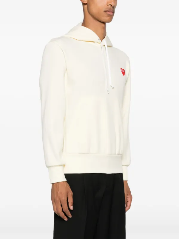 Comme Des Garçons Play heart-patch Hoodie | Yellow | FARFETCH JO