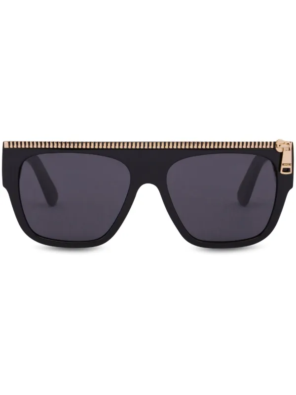 Moschino Gold Chain Black Sunglasses Moschino Women Black Butterfly Sunglasses w/ Chain-link  main image 3