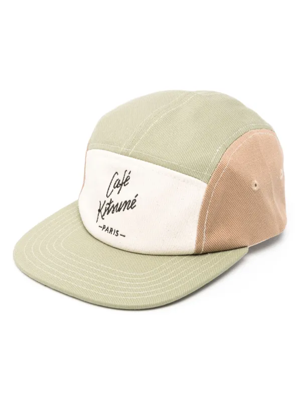 CAFÉ KITSUNÉ logo-print Cotton Cap Green FARFETCH JO - Main Image
